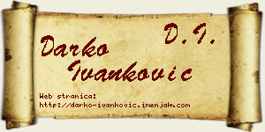 Darko Ivanković vizit kartica